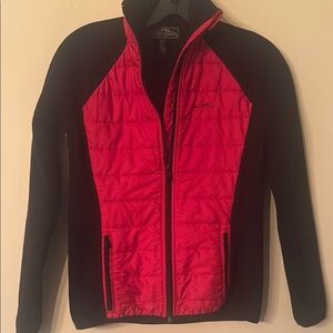 Lauren Ralph Lauren Red and Black Quilted Fleece Jacket